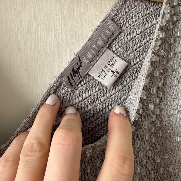 Vintage grey beaded knit tank top - Picture 8 of 8